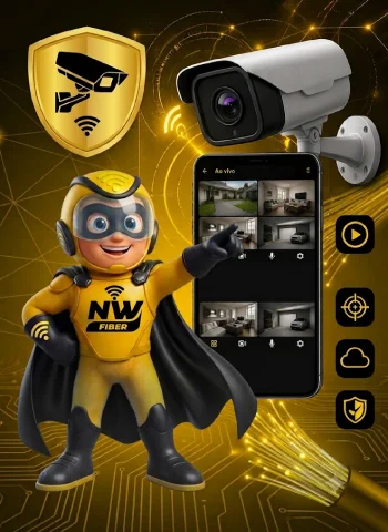 Mascote NW Fiber com Câmera
